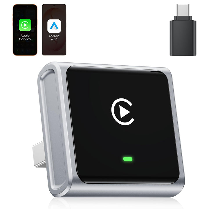 CarPlay Wireless Adapter 2026, verbessertes Aluminiumgehäuse für Apple CarPlay & Android Auto, wande