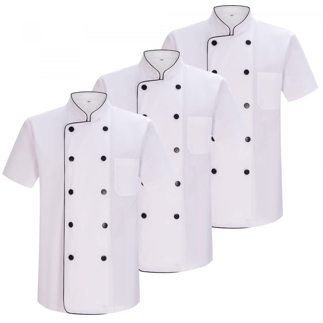MISEMIYA - Pack 3 Einheiten -KOCHJACKEN Herr MIT Kurze ÄRMEL - Ref.8421 M Weiss 21, M Weiss 21