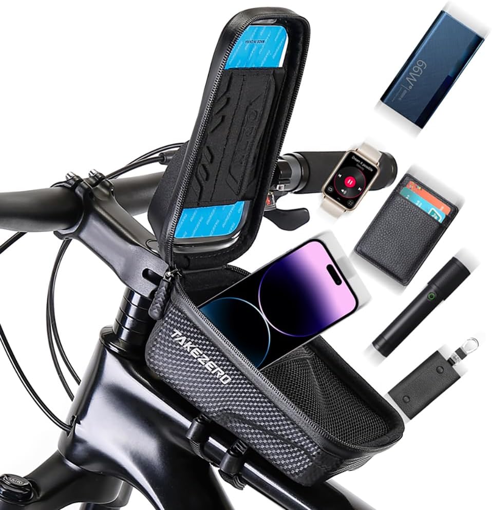 Fahrrad Rahmentasche Wasserdicht Oberrohrtasche, Handytasche Fahrrad mit Touchscreen, 3D Eva Hartsch