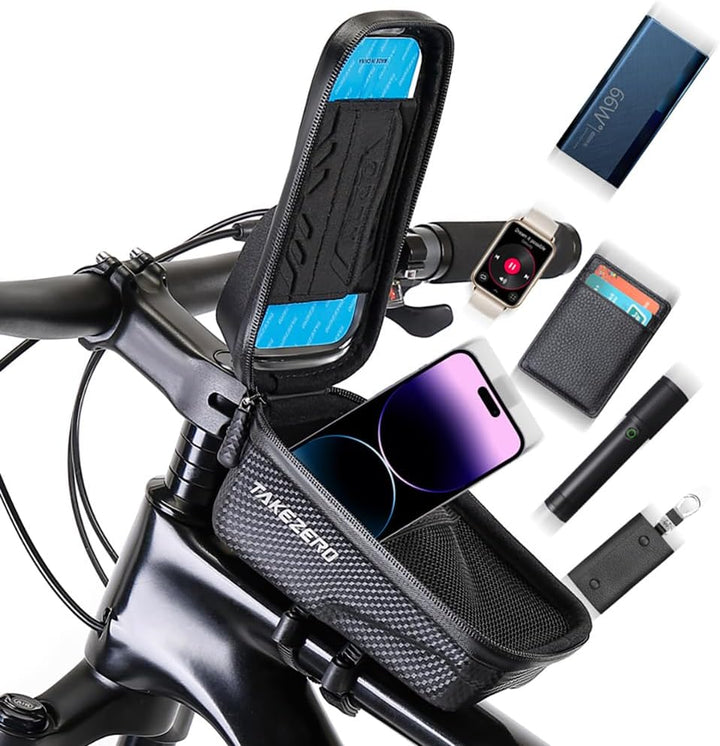 Fahrrad Rahmentasche Wasserdicht Oberrohrtasche, Handytasche Fahrrad mit Touchscreen, 3D Eva Hartsch