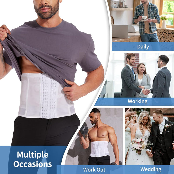 SLIMBELLE Herren Bauchweggürtel Fitnessgürtel Body Shaper Schwitzgürtel Taillenmieder Verstellbarer