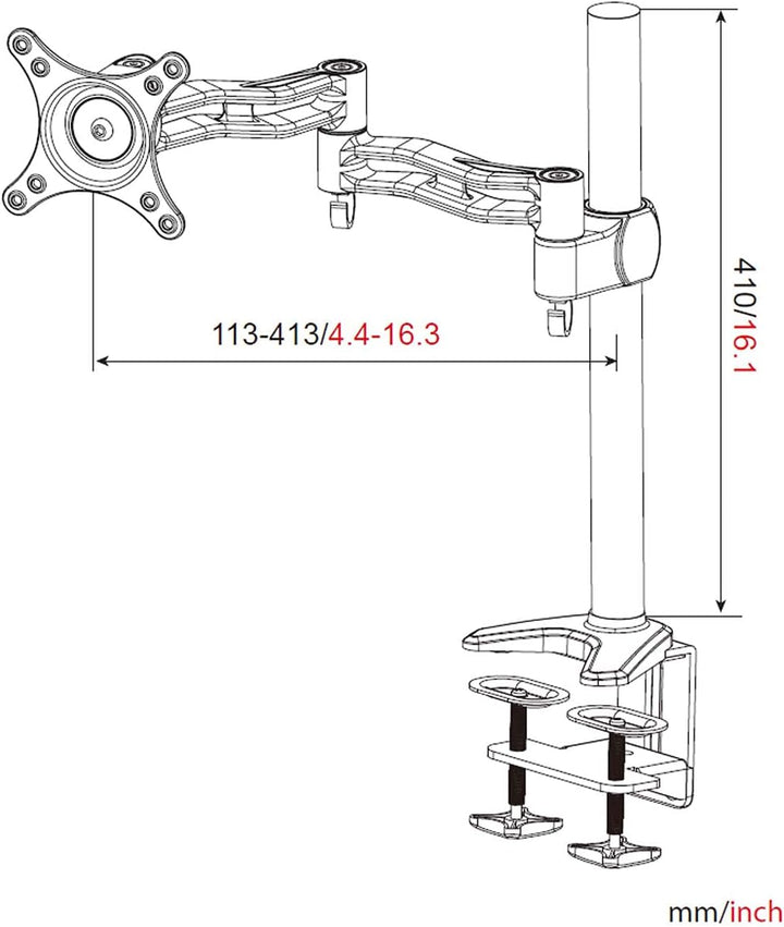 HFTEK - Monitor TV Tisch-Halterung Halter Mounts für Bildschirme von 13 bis 34 Zoll – VESA 75/100 -