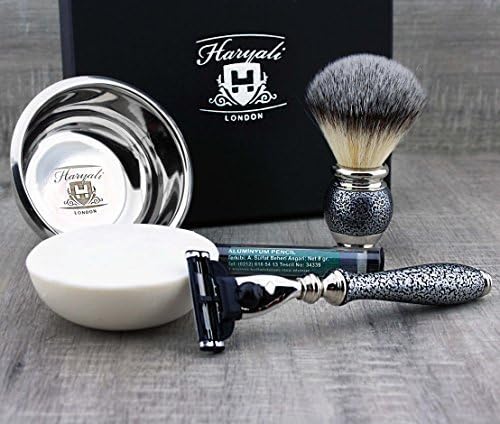 Grundlagen Rasierwerkzeuge Anfänger Rasierset synthetische Bürste, Triple Edge Kartusche Kompatibel