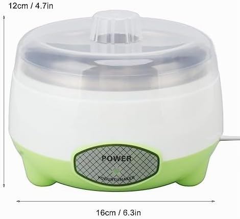 AUNMAS Joghurtbereiter Maschine, 12x16cm 15W Joghurt-Maschine aus Edelstahl für selbstgemachten DIY-