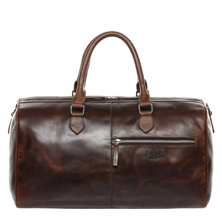 SID & VAIN Weekender Seattle aus Premium Leder I Sporttasche gross für Herren und Damen I Reisetasch