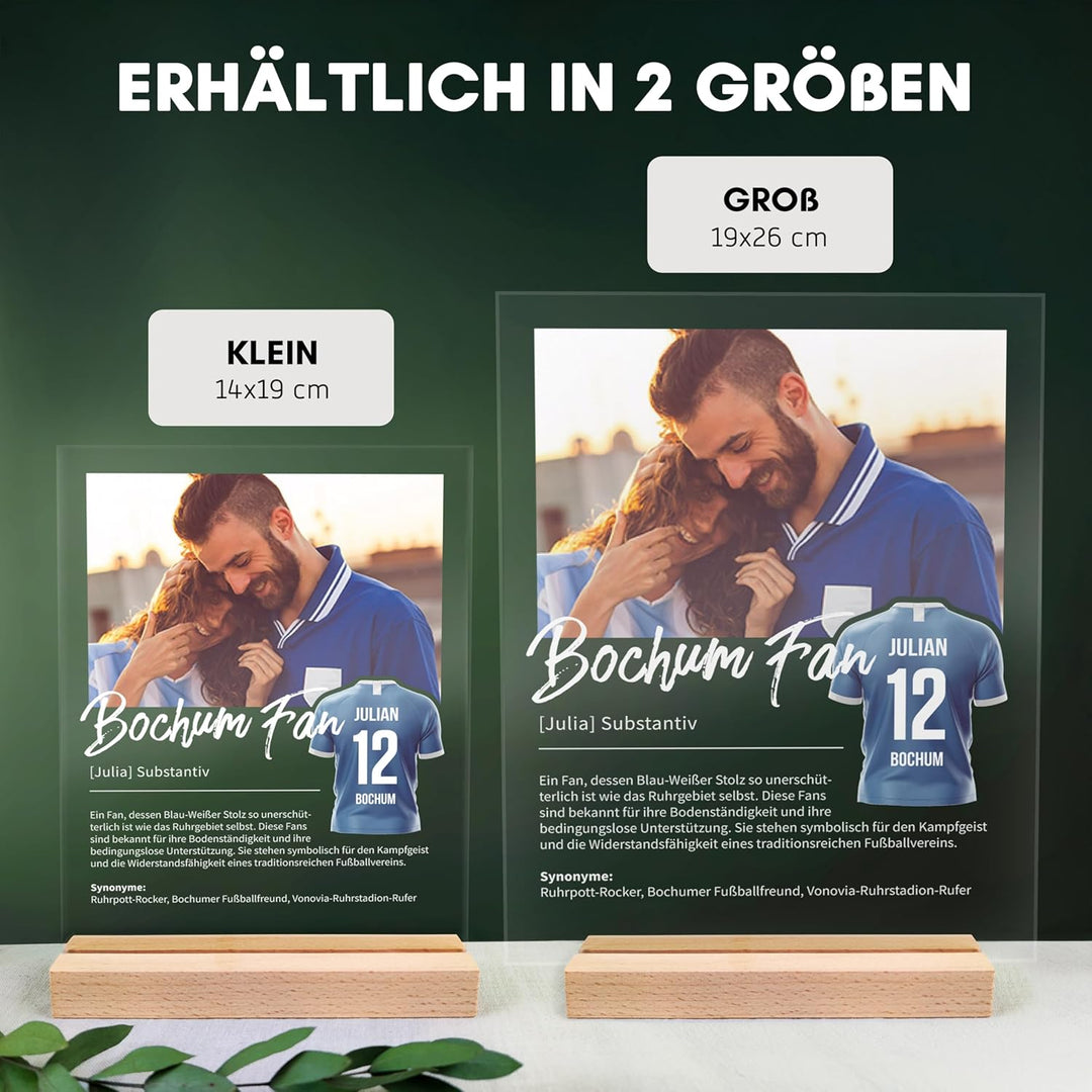 Bochum Geschenk personalisiert - Acryl Geschenk - Definition: Bochum Fan - Bochum Fanartikel, Bochum