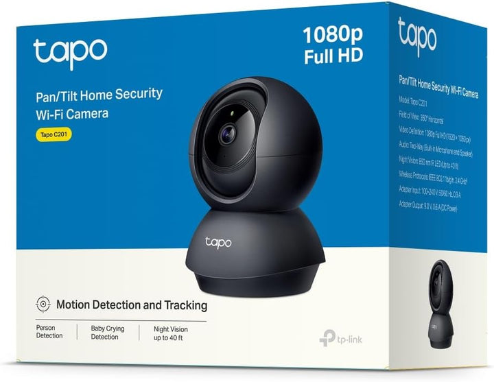 Tapo C201 360° WLAN-Überwachungskamera für Innenräume, 1080P, Nachtsicht, Bewegungserkennung, Zwei-W