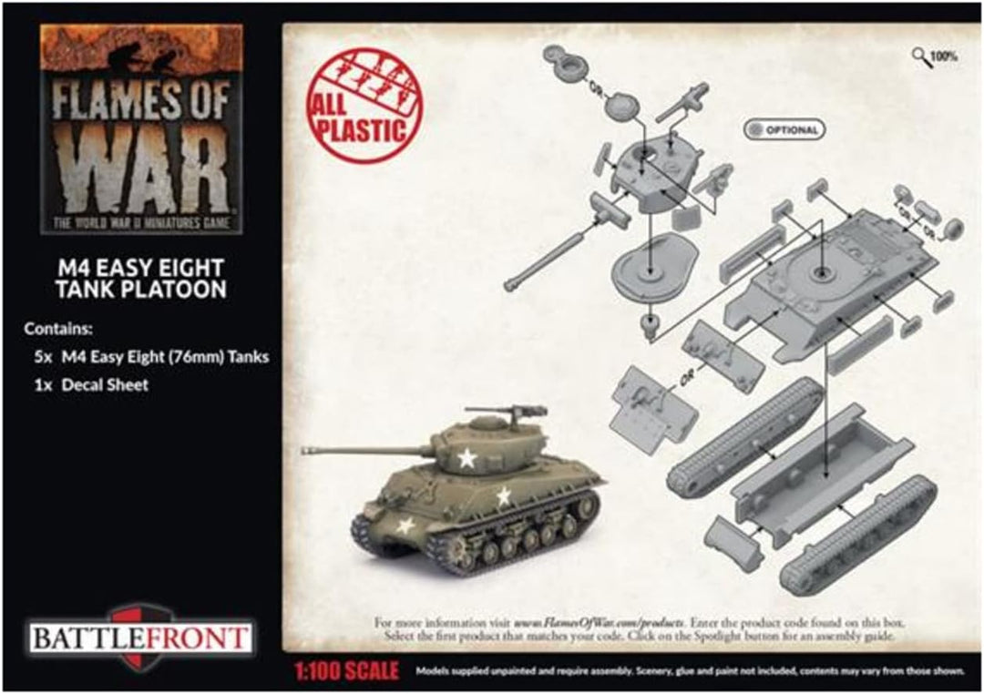 Battlefront Miniatures Flames of War WW2: M4 Easy Eight Tank Platoon