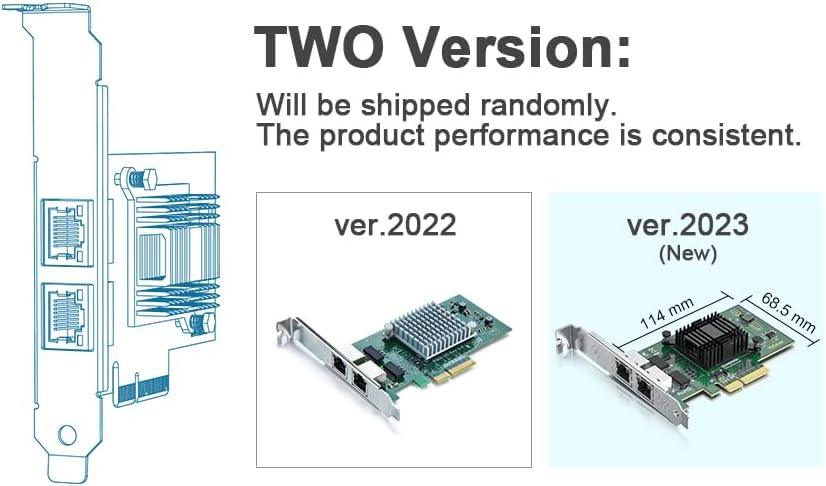 ipolex 1.25G Ethernet-Netzwerkkarte, 2X RJ45+ Port, 10GbE NIC im Vergleich zu Intel i350-T2, unterst