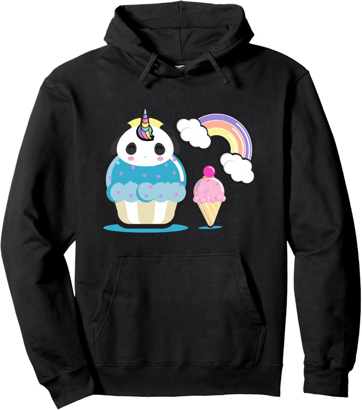 Kawaii Einhorn Panda-Cupcake Japan Anime Fan Geschenk Kawaii Pullover Hoodie