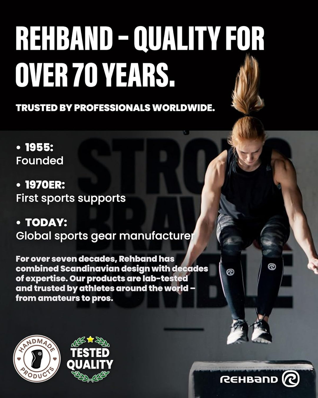 Rehband Kniebandage Kraftsport, Kniestütze für Cross Fit &amp; schweres Training, Knee Sleeve aus 5 mm N