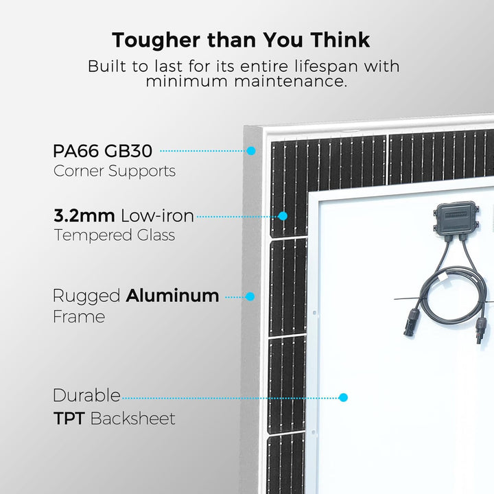 100W Solarpanel Kit Solar Set 12V, Monokristallines Solarmodul+20A 12V/24V Solarladeregler+Solarkabe