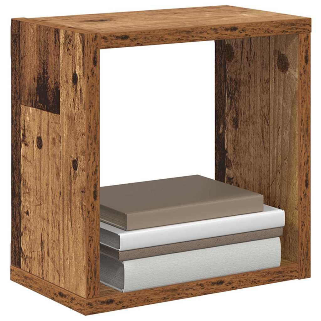 vidaXL Wandregale 2er Set Altholz 26X15X26 cm Massiv Rustikales Design Vielseitig Innenlagerung Wohn