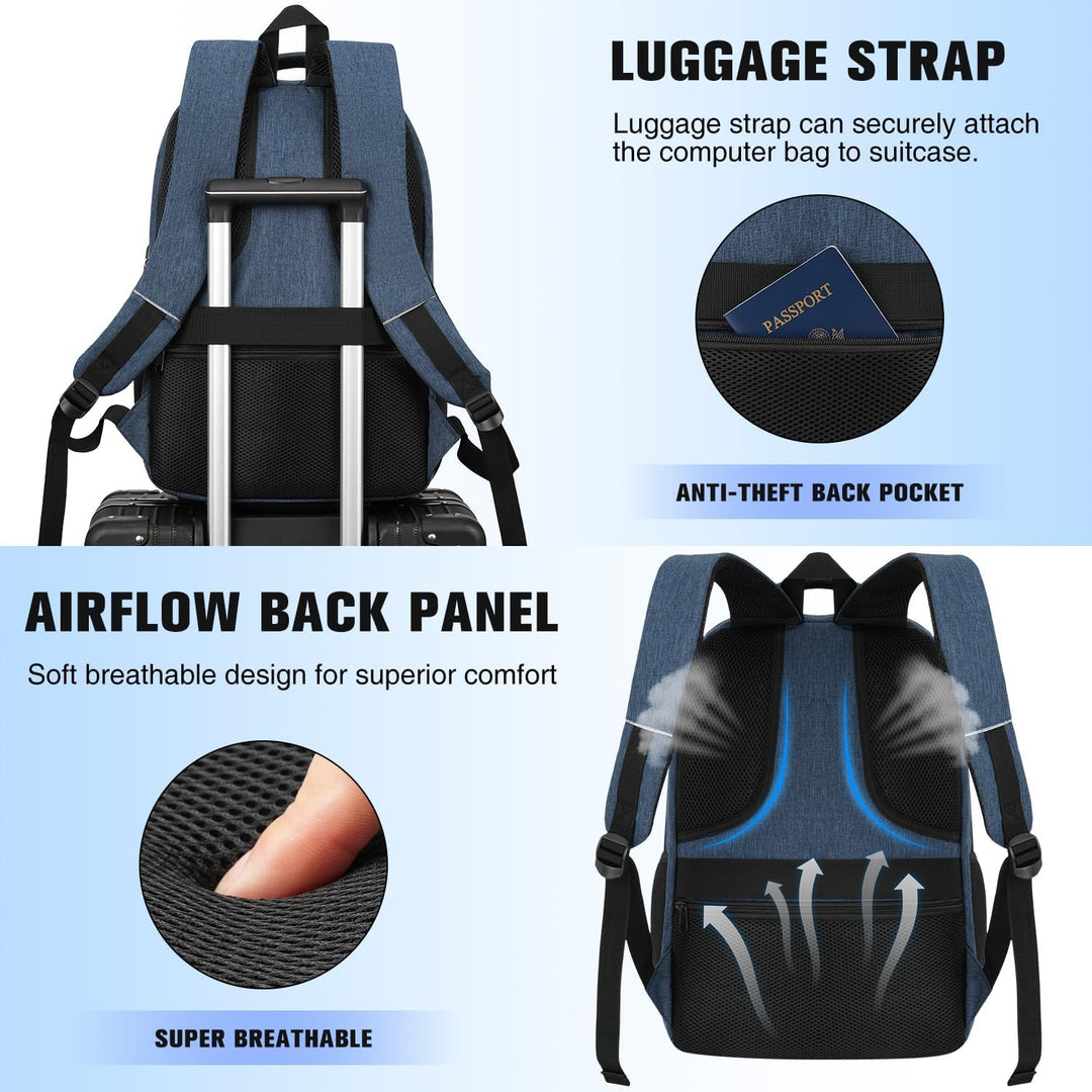 Rucksack Herren Gross Laptop Rucksack,Schulrucksack Jungen Teenager Laptoptasche mit USB Ladeanschlu