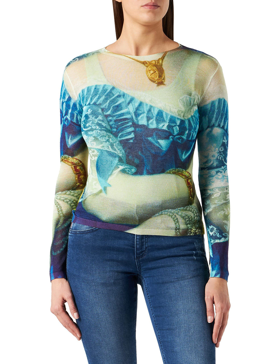 Desigual Damen Ts_Florencia T-Shirt S Blau, S Blau