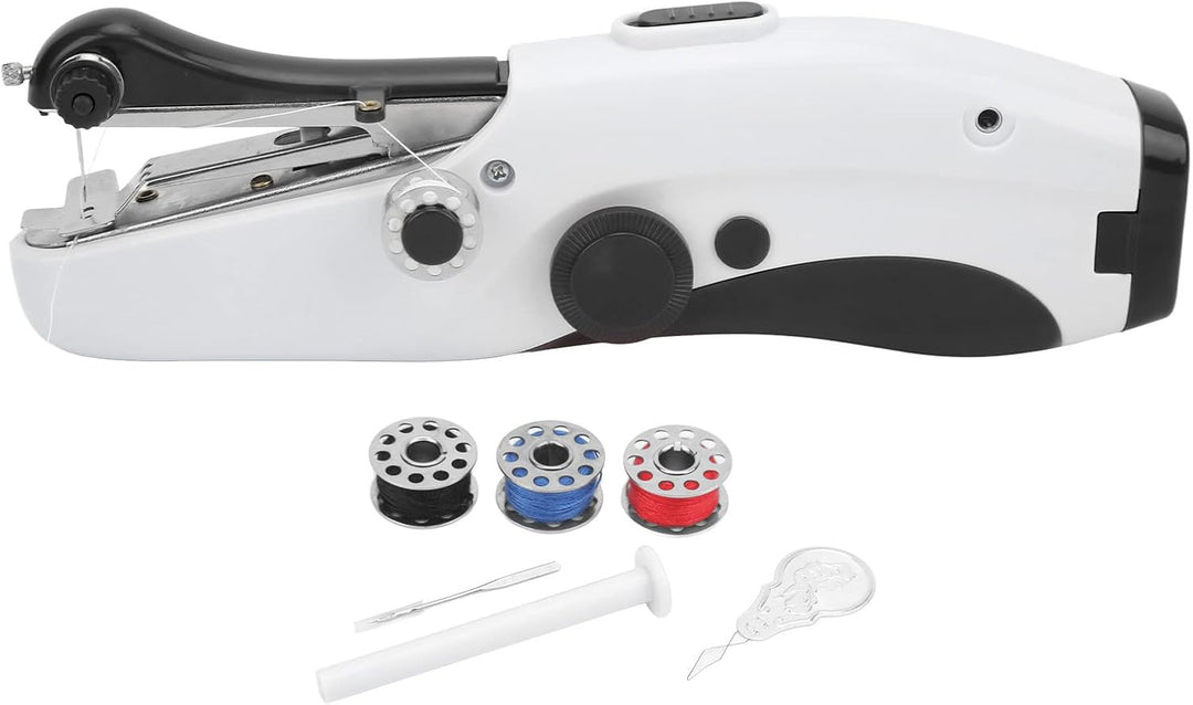 Asixxsix Handnähmaschine, Tragbare Nähmaschine, Kabelloses Mini-Nähgerät, Einfach zu Bedienen und Sc