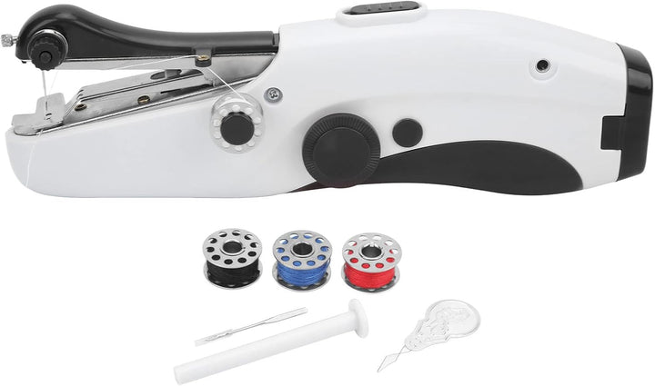 Asixxsix Handnähmaschine, Tragbare Nähmaschine, Kabelloses Mini-Nähgerät, Einfach zu Bedienen und Sc