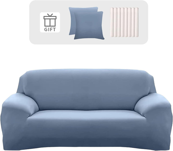 Lydevo Sofabezug 1 Sitzer Stretch Sofahusse Elastischer Sofabezug Spandex Sofa Überzug mit 3 Kissenb