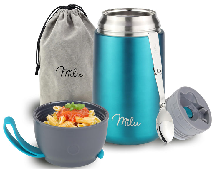 Milu® Thermobehälter 450, 650ml, 800ml | Edelstahl Warmhaltebehälter | Essensbehälter | Speisegefäss