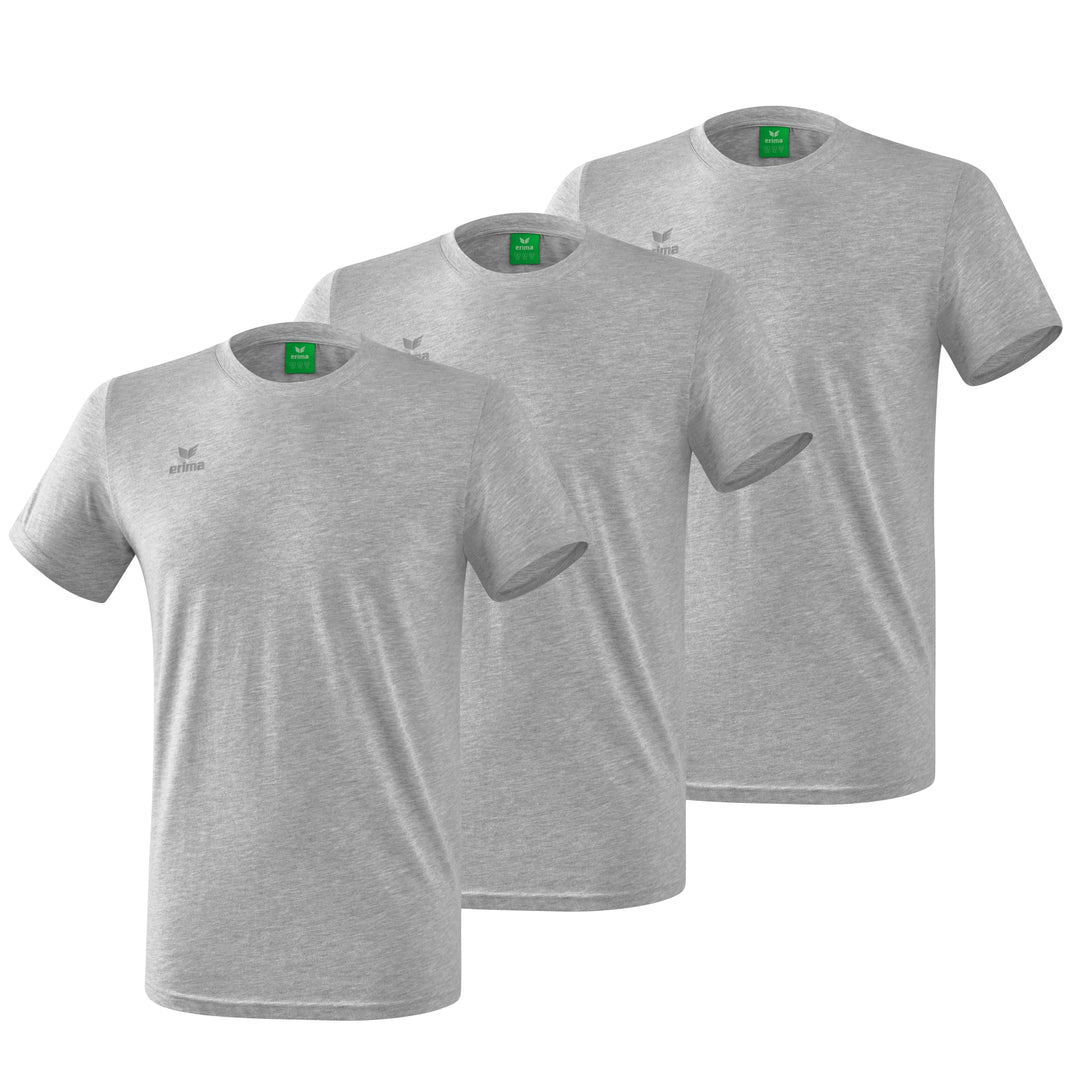 Erima Unisex 3er Pack Teamsport T-Shirt S Hellgrau Melange, S Hellgrau Melange