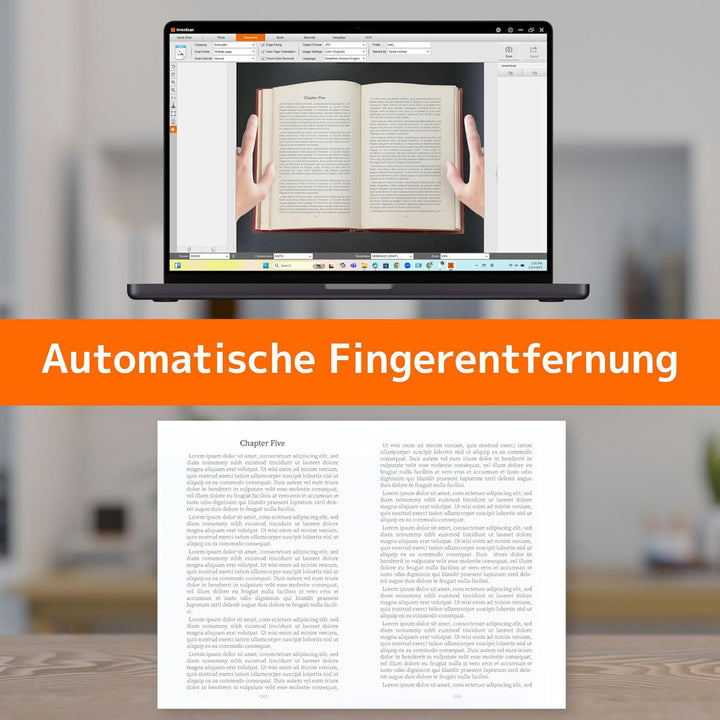Innex DS200 USB Buchscanner, 20,1MP, A3-Dokumentenscan, OCR 120+ Sprachen, Auto-Glättung & Begradigu