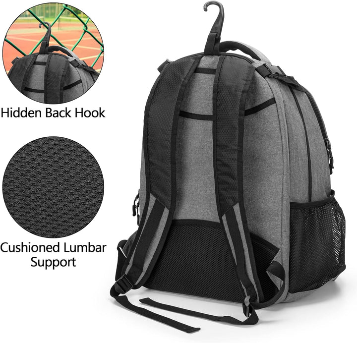 DSLEAF Tennisrucksack für 2 Schläger, Tennistasche mit separatem belüftetem Schuhraum für Tennis-/Pi