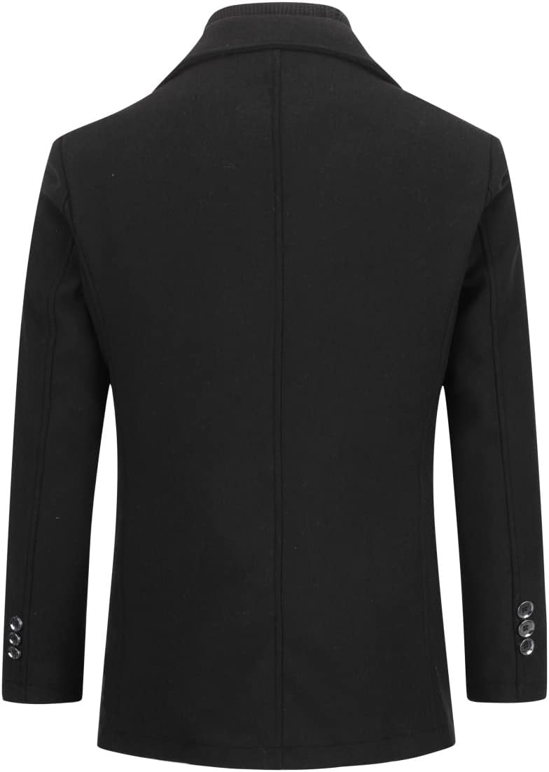 YOUTHUP Herren Mantel mit Steppweste Winter Wollmantel Wolle Slim Fit Übergangsmantel Outdoor Winter