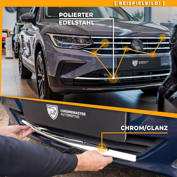 CHROMEMASTER | Kompatibel mit Renault Master 2011+ | Chromleisten Stossstange Vorne, untere Zierblen