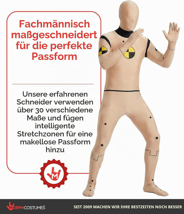Morphsuits Offizielles Crash Test Dummy Kostüm, Kostüm Herren, Halloween, Halloween, L