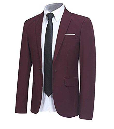 Allthemen Sakko Herren Slim Fit Sportlich Anzugjacke Herren Blazer für Business Hochzeit Freizeit M