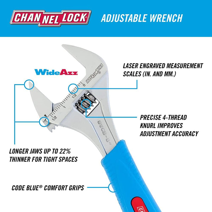 Channellock ws-2cb Schlüssel Set mit Code blau Griff, chrom, 2-teilig, Blau