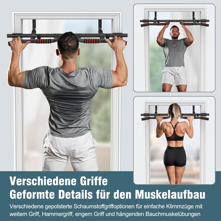 Klimmzugstange Türrahmen Mit Rutschfesten Griffen,Pull Up Bar Mit Zusätzlichen Schlingentrainer,Klim