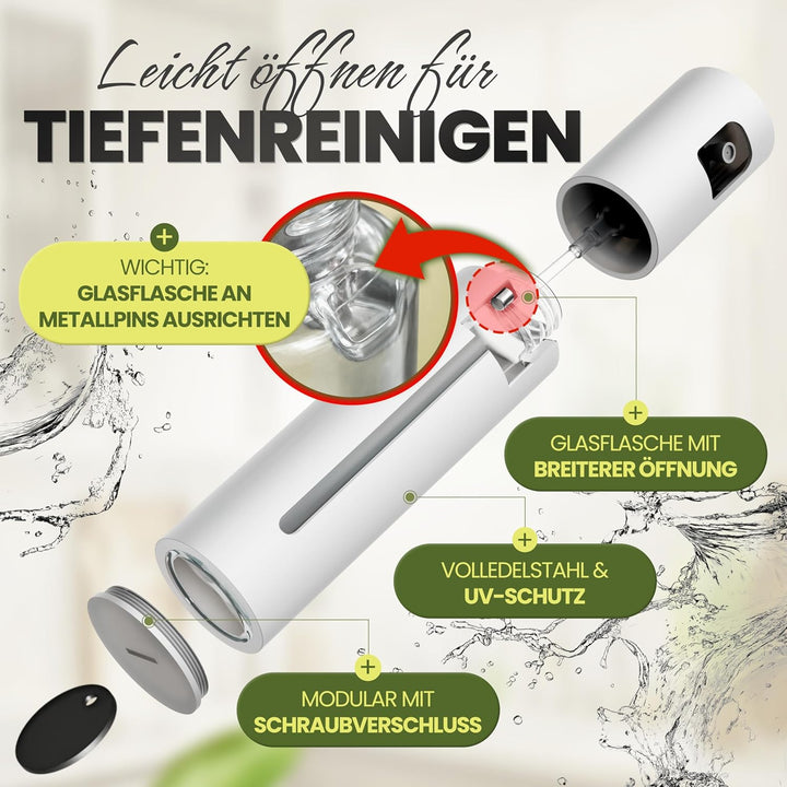 Leisure Life® | NEU: Premium Ölsprüher 2.0 – Volledelstahl 100ml | Variants (Lunar Steel - UV), Luna