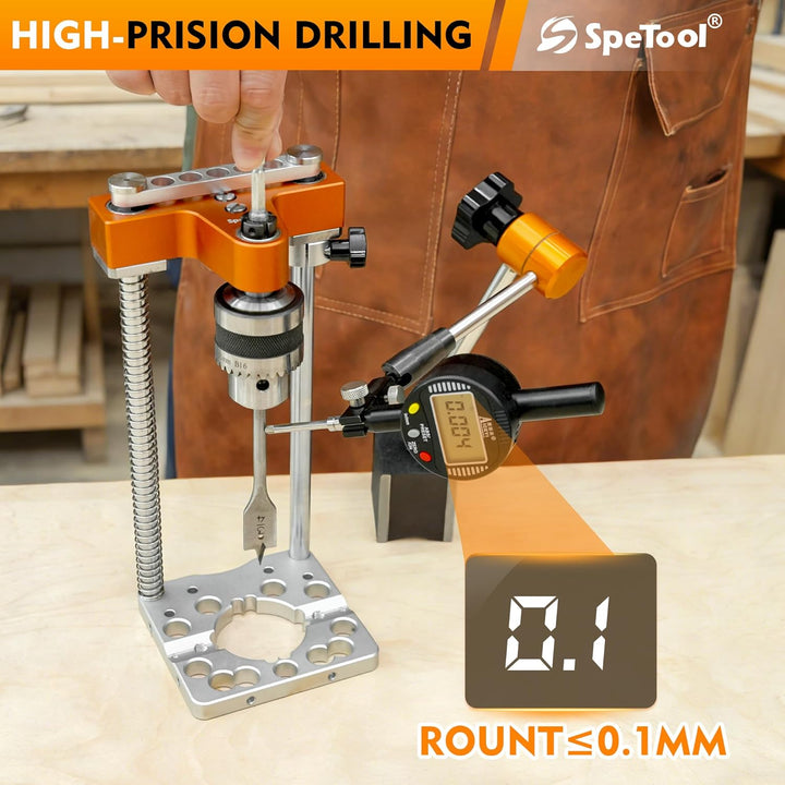 SpeTool S04003 Portable Drill Guide, 1/2" Chuck-Handbohrmaschine für gerade Löcher, 0-160 mm Tiefe,