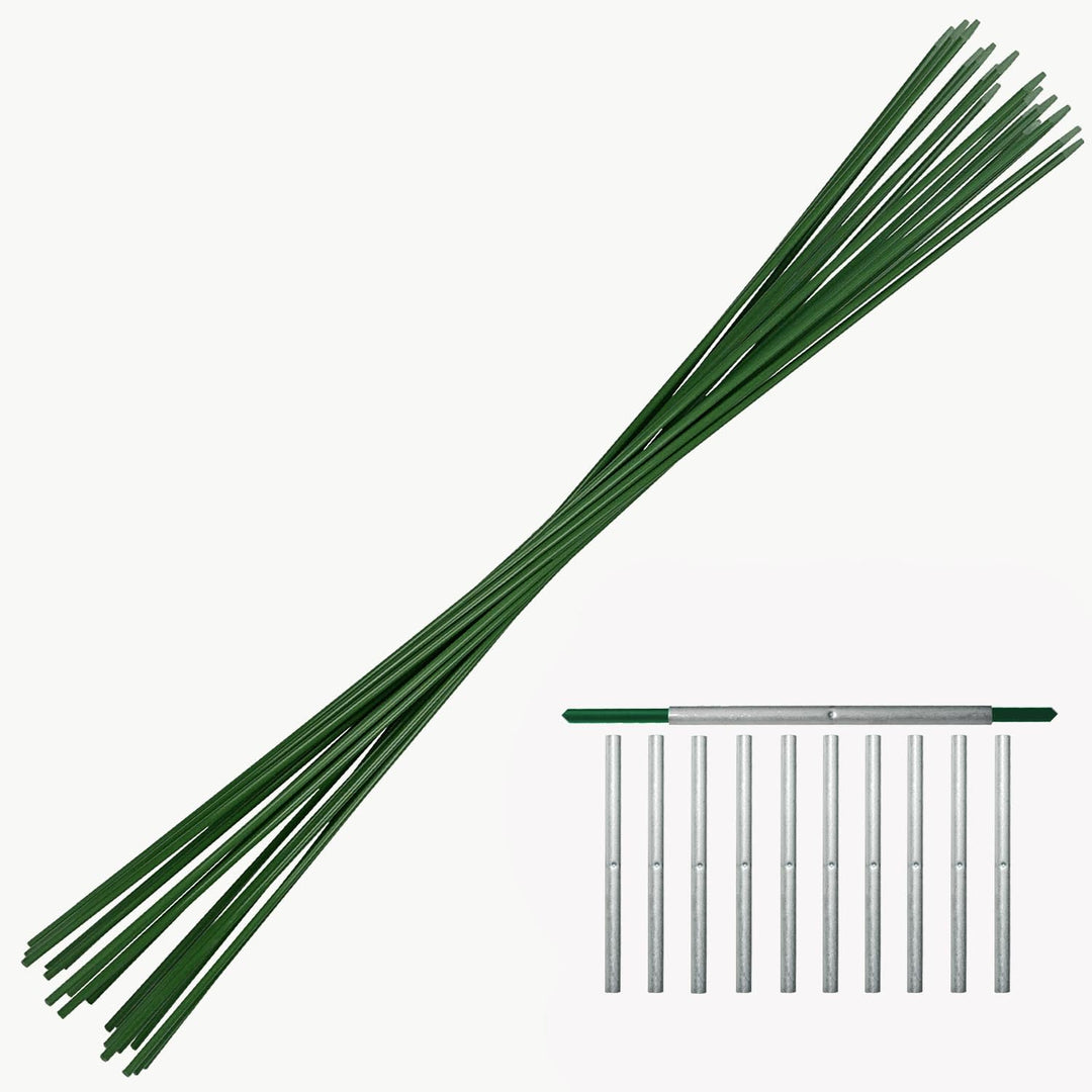 10 grüne sehr stabile Rankstäbe 200 cm (2 Meter) 7 mm Dm Rundstäbe aus Glasfaser (Fiberglas) Glasfas