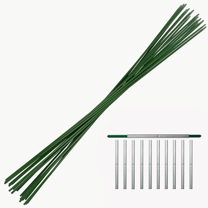 10 grüne sehr stabile Rankstäbe 200 cm (2 Meter) 7 mm Dm Rundstäbe aus Glasfaser (Fiberglas) Glasfas