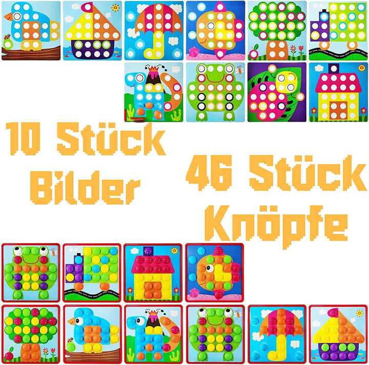 EOGRFW Mosaik Steckspiel für Kinder ab 2 3 4 Jahre, Kinderspiele zum Lernen von Farben, Bunte Stecks
