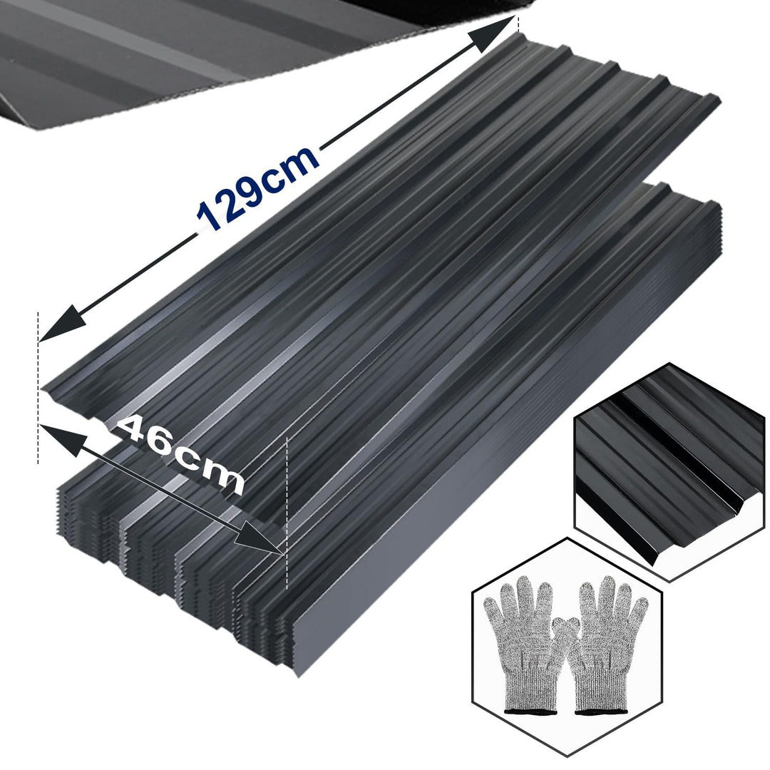 12x Trapezblech Profilblech 129 x 46 cm - 7 m², Dachblech Verzinkter Wellblechplatten für Dach 0,25