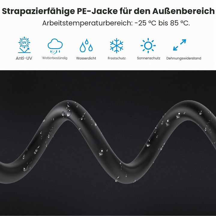 Cat 8 Netzwerkkabel Ethernet Kabel 20M, 40Gbps 2000MHz, 26AWG, S/FTP, Innen Aussenbereich Cat 8 Lan