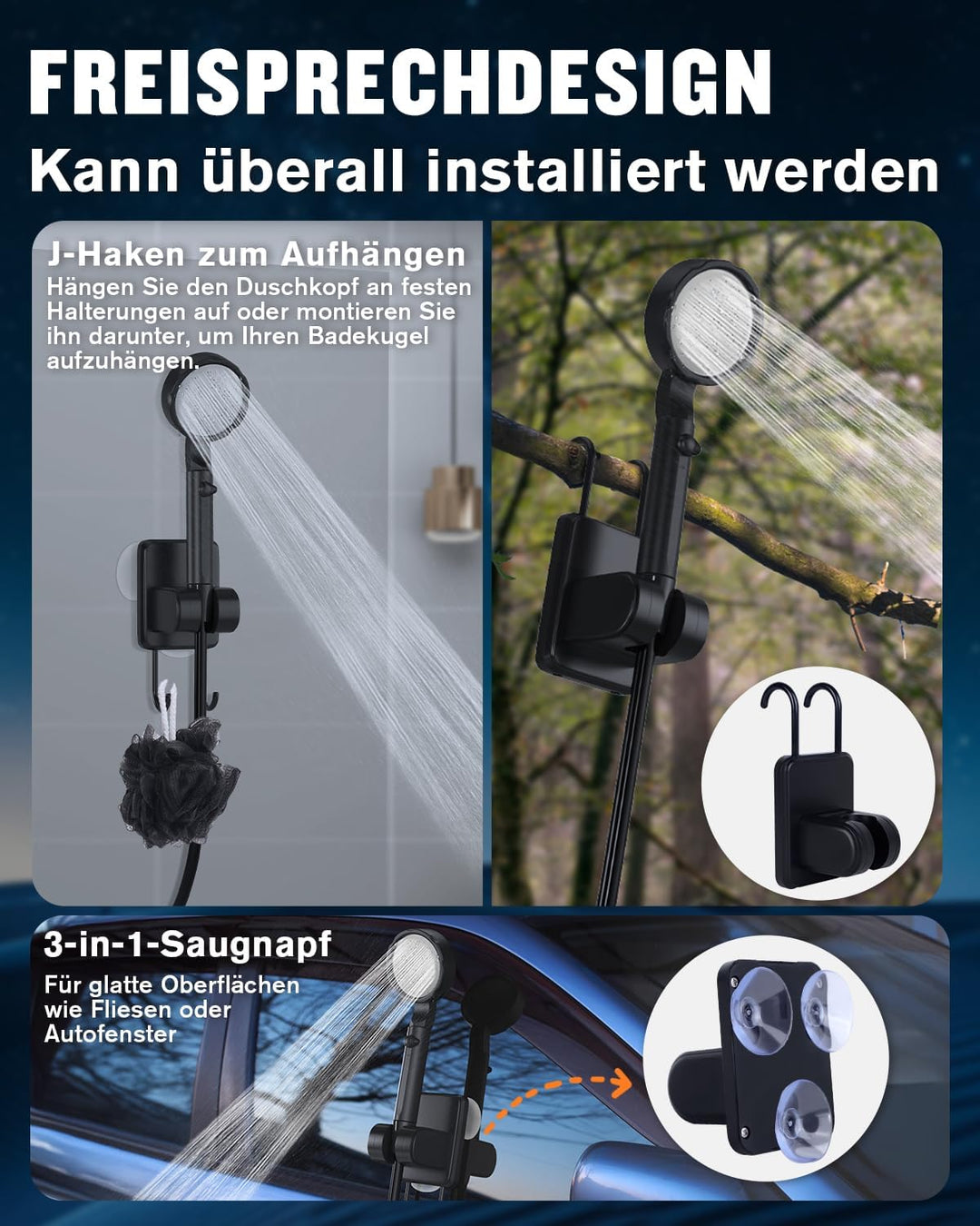 Spopal Camping Dusche, [10000mAh] Campingdusche Tragbare mit 20L Wasserkanister, Camping Dusche Akku