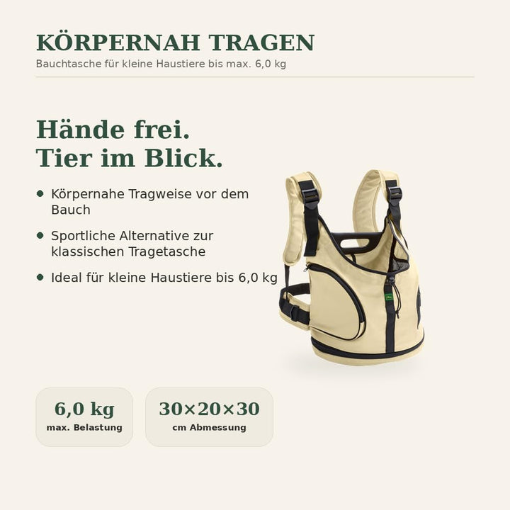 HUNTER KANGAROO Rucksack/Tragetasche, Hundetragetasche, Bauchtasche, kleine Hunde, Welpen 30 x 20 x