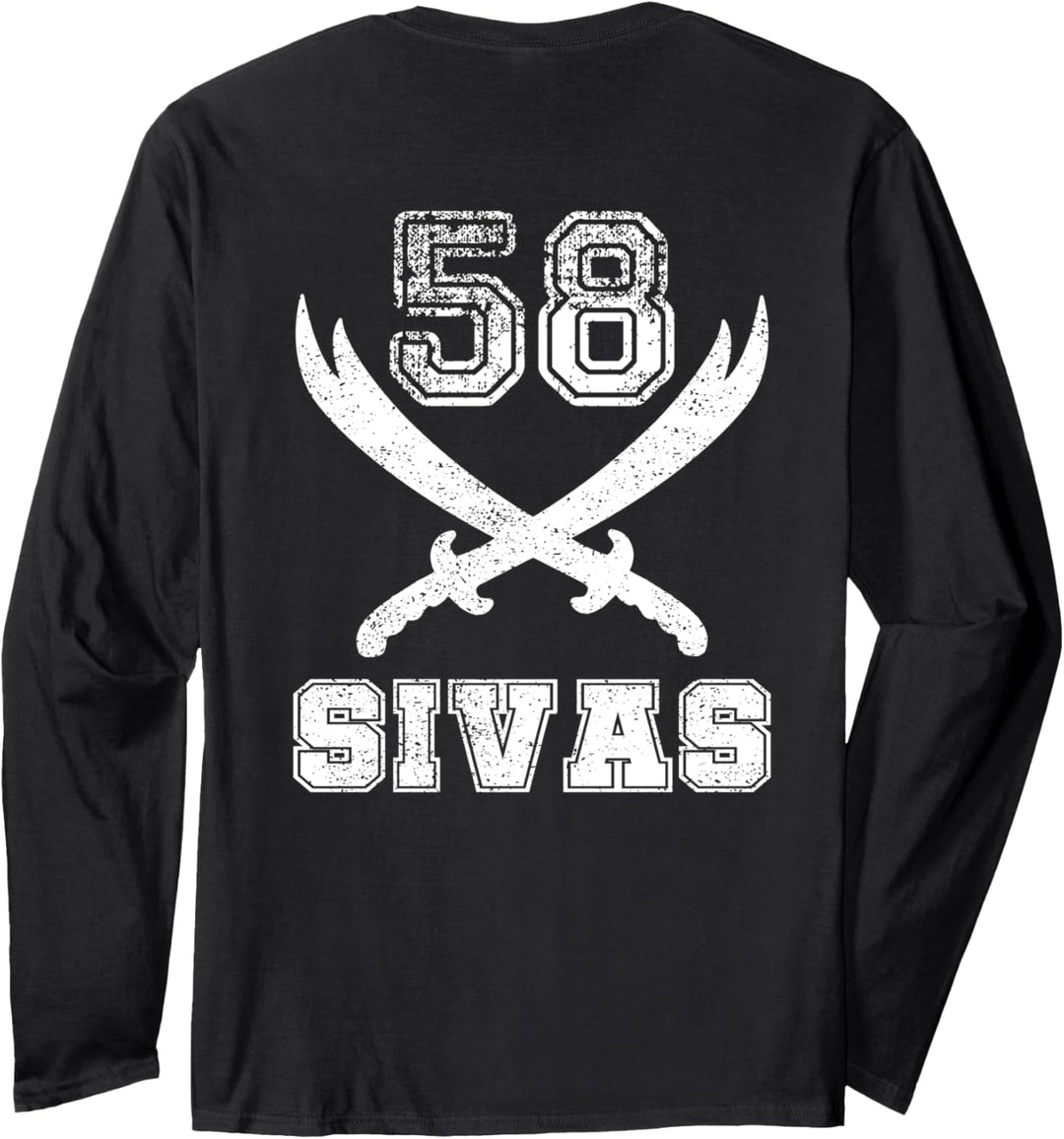Sivas 58 Nummernschild Zülfikar Memleket Geschenk Türkei Langarmshirt