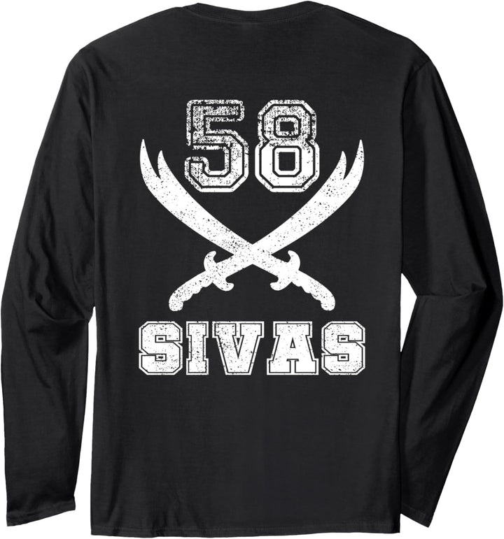 Sivas 58 Nummernschild Zülfikar Memleket Geschenk Türkei Langarmshirt