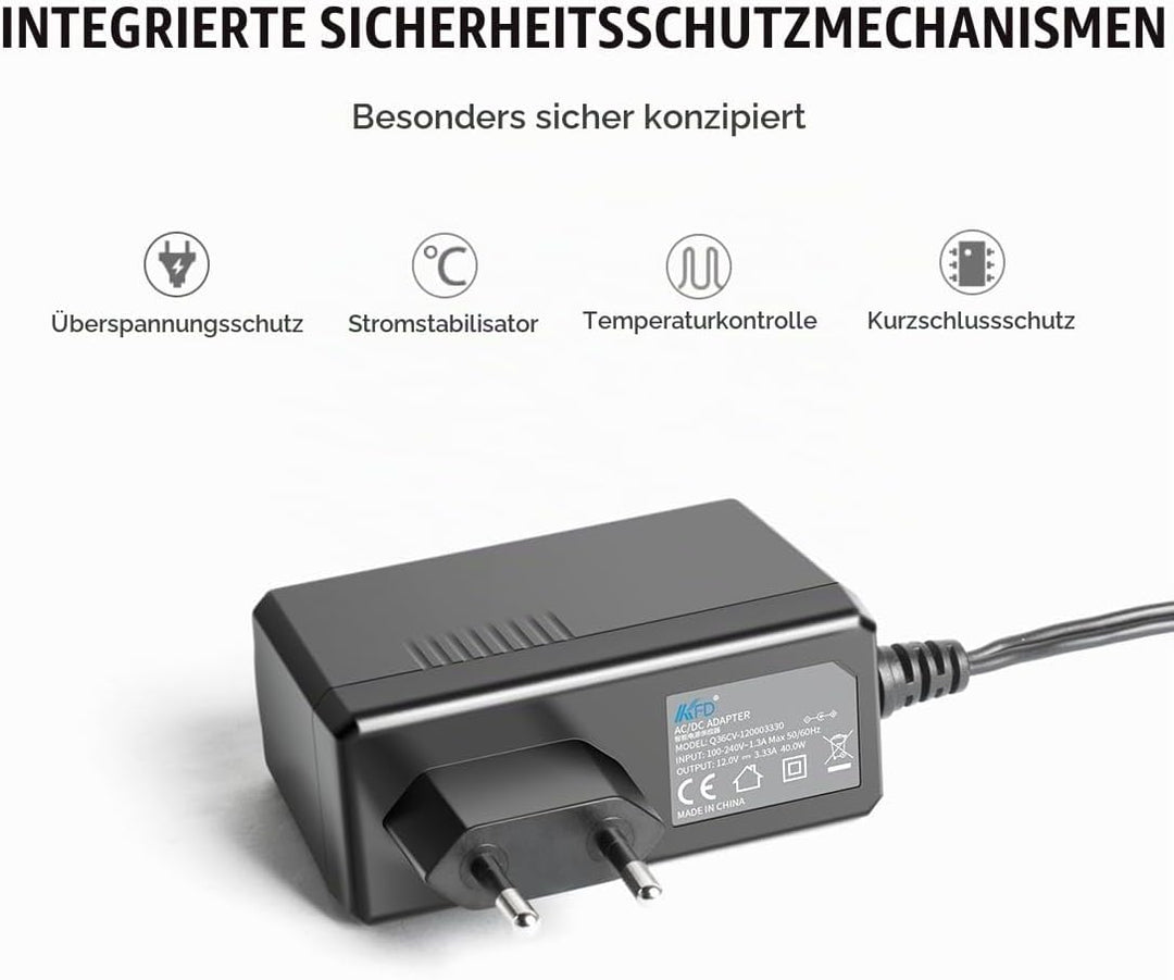 KFD Netzteil 12V 3,33A Ladegerät Ladekabel für Sky Q Receiver PR-HD3000 PR-HD3000 S HD3 HD4 Sky+ Pro