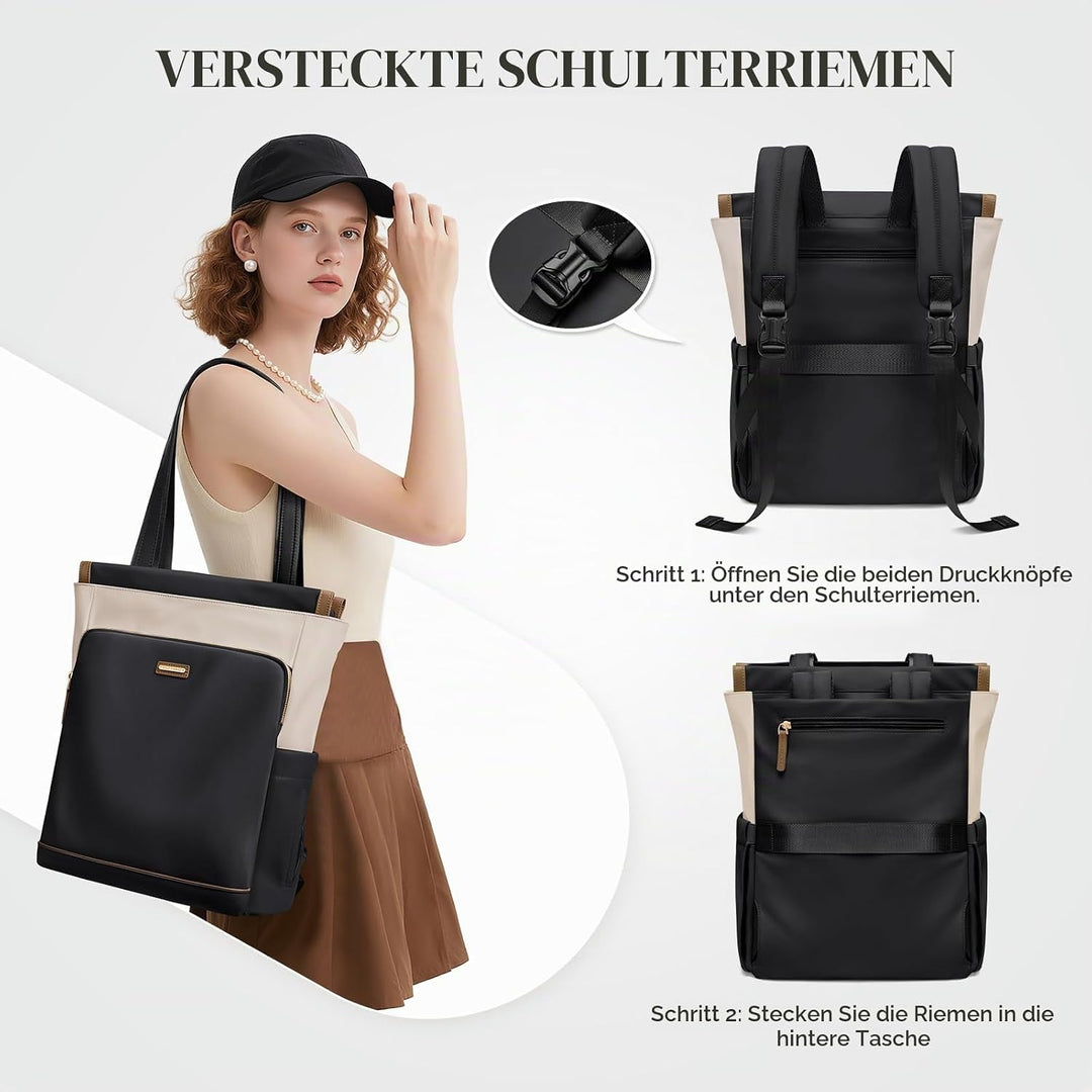 GOLF SUPAGS Convertible Laptop-Rucksack für Frauen Casual Daypack Notebook Tote Bag für Arbeit Hochs
