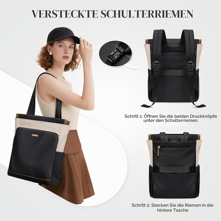 GOLF SUPAGS Convertible Laptop-Rucksack für Frauen Casual Daypack Notebook Tote Bag für Arbeit Hochs