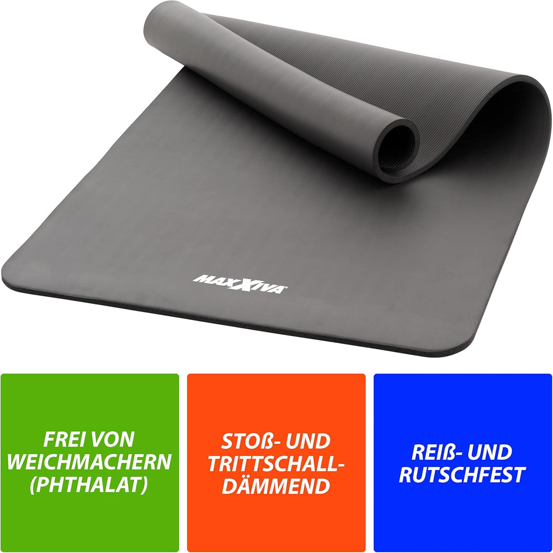 Yogamatte - 190x60x1,5 cm oder 190x100x1,5 cm, mit Tragegurt, Phthalatfrei, Rutschfest, Farbwahl - G