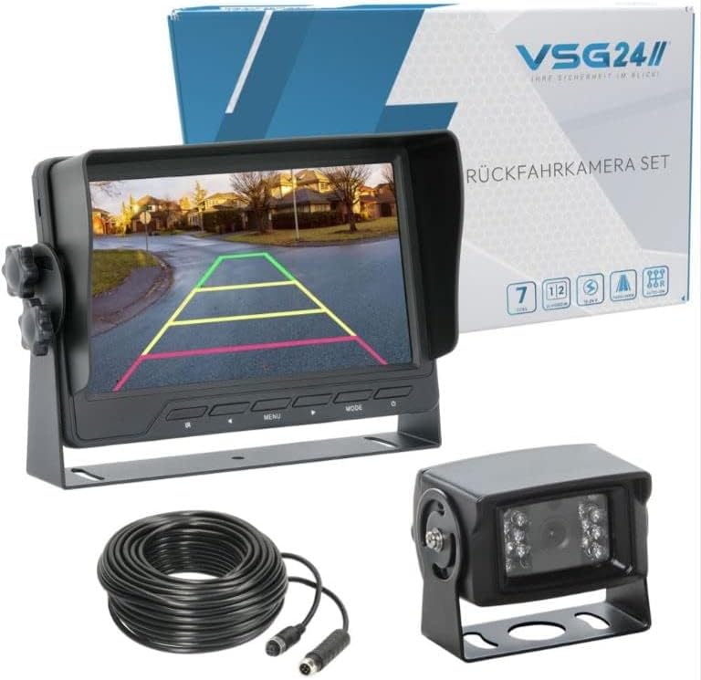 VSG24 Rückfahrkamera 7" Transporter-Set Transit inkl. Kamera, Monitor, Kabel - Wasserdicht Nachtsich