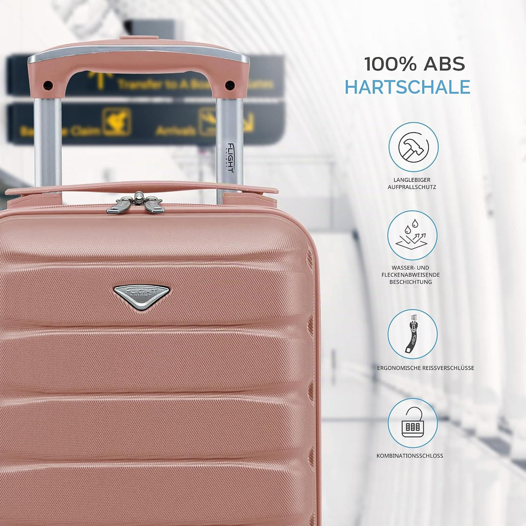 Flight Knight Leichte 4-Rad-abs-hartschalenkoffer Handgepack, Zugelassen Fur Uber 100 Fluggesellscha