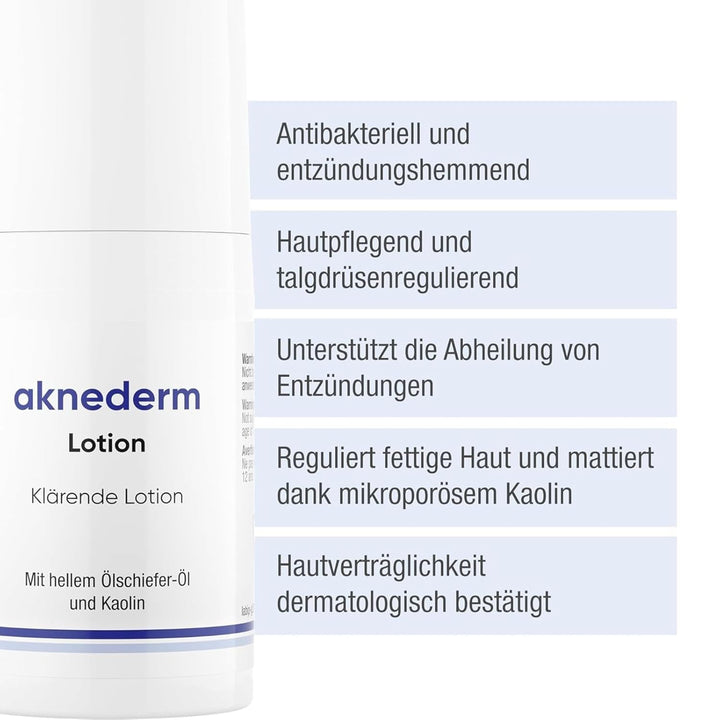 Aknederm mattierende Gesichtslotion gegen Pickel & Akne 2 x 30ml - Tageslotion für normale bis fetti